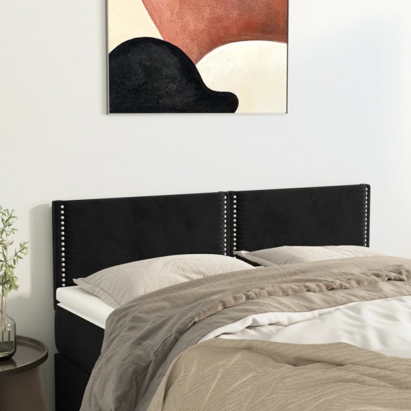 Têtes de lit 2 pcs Noir 72x5x78/88 cm Velours