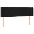 Tête de lit avec oreilles Noir 147x16x78/88 cm Velours