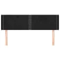 Tête de lit avec oreilles Noir 147x16x78/88 cm Velours