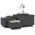 Boîtes de rangement et couvercles 3 pcs Gris Bois massif de pin