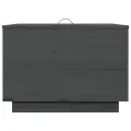 Boîtes de rangement et couvercles 3 pcs Gris Bois massif de pin