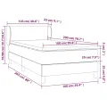 cadre de lit avec matelas Noir 100x200 cm Tissu