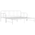 Cadre de canapé-lit extensible Blanc Métal 90x200 cm