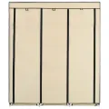 Armoire avec compartiments et barres Crème 150x45x175 cm Tissu