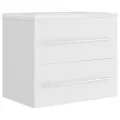 Armoire d'évier avec lavabo intégré Blanc Aggloméré