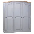 Garde-robe avec 3 portes Gamme Corona pin mexicain Gris