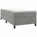 cadre de lit Gris clair 80x200 cm Velours