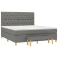 cadre de lit avec matelas Gris foncé 160x200cm Tissu