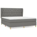 cadre de lit avec matelas Gris foncé 160x200cm Tissu