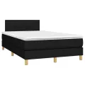 cadre de lit avec matelas Noir 120x200 cm Tissu