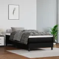 cadre de lit avec matelas Noir 80x200cm Similicuir