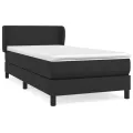 cadre de lit avec matelas Noir 80x200cm Similicuir
