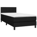 cadre de lit avec matelas Noir 100x200 cm Tissu