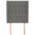 Tête de lit avec oreilles Gris foncé 83x23x118/128 cm Tissu