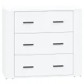 Buffets 2 pcs blanc bois d'ingénierie