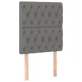 cadre de lit avec matelas Gris foncé 80x200 cm Tissu
