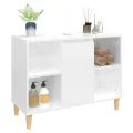 Meuble d'évier blanc brillant 80x33x60 cm bois d'ingénierie