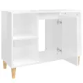 Meuble d'évier blanc brillant 80x33x60 cm bois d'ingénierie