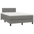 cadre de lit et matelas et LED Gris foncé 120x200 cm