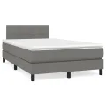 cadre de lit avec matelas Gris foncé 120x200cm Tissu