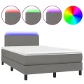 cadre de lit et matelas et LED Gris foncé 120x200 cm