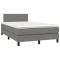 cadre de lit et matelas et LED Gris foncé 120x200 cm