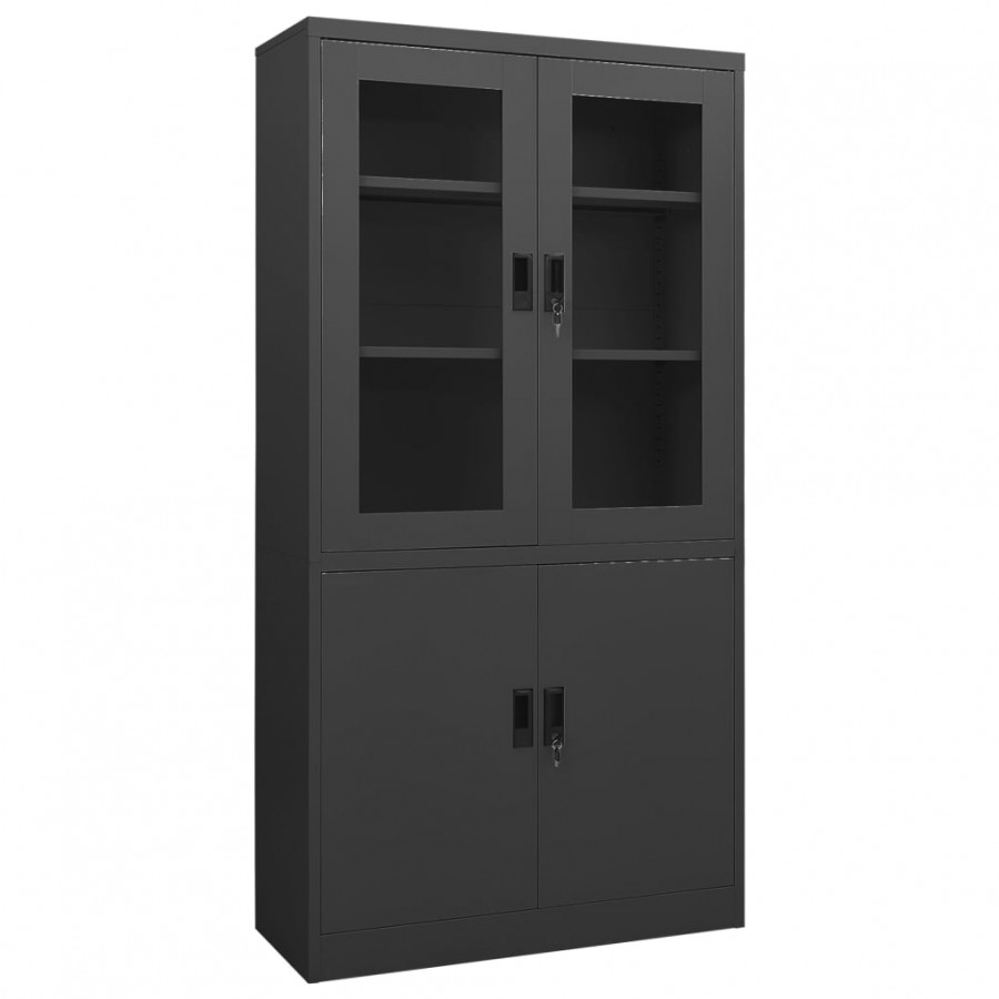 Armoire de bureau Anthracite 90x40x180 cm Acier