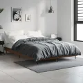 Cadre de lit chêne marron 120x190 cm bois d'ingénierie