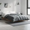 Cadre de lit chêne fumé 120x190 cm bois d'ingénierie