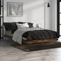 Cadre de lit chêne fumé 120x190 cm bois d'ingénierie