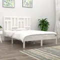Cadre de lit Blanc Bois massif 120x190 cm Petit Double