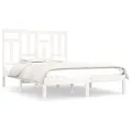 Cadre de lit Blanc Bois massif 120x190 cm Petit Double