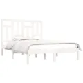 Cadre de lit Blanc Bois massif 120x190 cm Petit Double