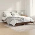 Cadre de lit chêne marron 135x190 cm bois d'ingénierie
