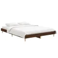 Cadre de lit chêne marron 135x190 cm bois d'ingénierie