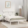 Cadre de lit Blanc Bois massif 120x190 cm Petit Double