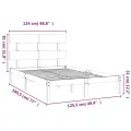 Cadre de lit Blanc Bois massif 120x190 cm Petit Double