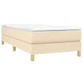 cadre de lit Crème 90x200 cm Tissu