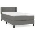 cadre de lit avec matelas Gris foncé 100x200cm Tissu