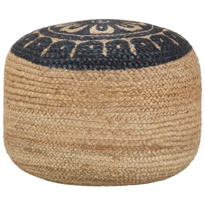 Pouf fait à la main Bleu 45 x 30 cm Jute