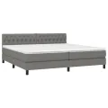 cadre de lit et matelas et LED Gris foncé 200x200 cm