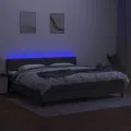 cadre de lit et matelas et LED Gris foncé 200x200 cm