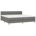cadre de lit avec matelas Gris foncé 200x200cm Tissu