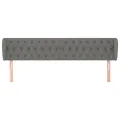 Tête de lit avec oreilles Gris foncé 203x23x78/88 cm Tissu
