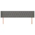 Tête de lit avec oreilles Gris foncé 203x16x78/88 cm Tissu