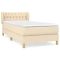 cadre de lit et matelas Crème 90x190 cm Tissu