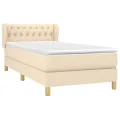 cadre de lit et matelas Crème 90x190 cm Tissu