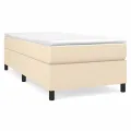 cadre de lit et matelas Crème 90x190 cm Tissu