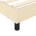cadre de lit et matelas Crème 90x190 cm Tissu