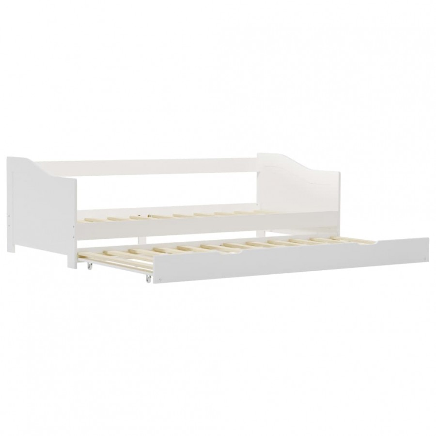 Cadre de lit extensible Blanc Bois de pin 90x200 cm